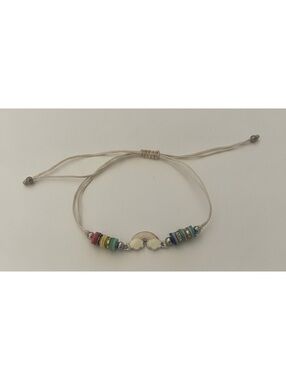 Adjustable Colorful Beaded String Bracelet with Cloud Charm